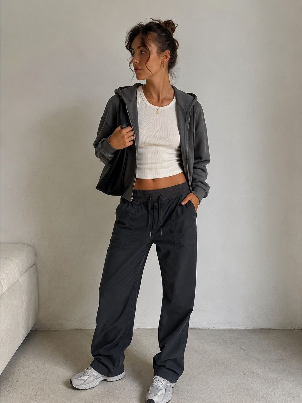 Vintage Ralph Lauren Women’s Sport Active Pants Size 12 Black Gray